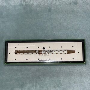 kate spade Gold and White Polka Dot Pen